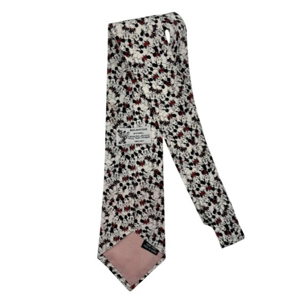 Disney Mickey Mouse Tie Black White Red Cartoon Print - Picture 4 of 4
